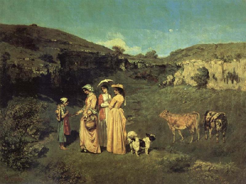 Gustave Courbet Les Demoiselles de Village China oil painting art
